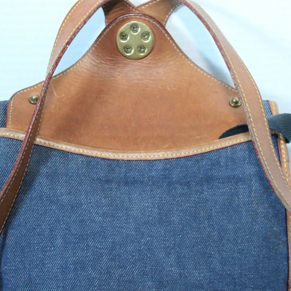 Vintage Dooney & Bourke Blue Denim & Leather Backpack Purse USA Made H13008 - Picture 7 of 15